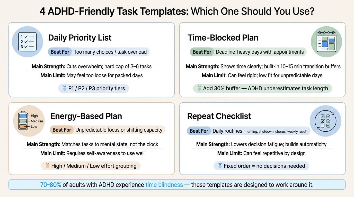 4 ADHD-Friendly Task Templates: Which One Should You Use?