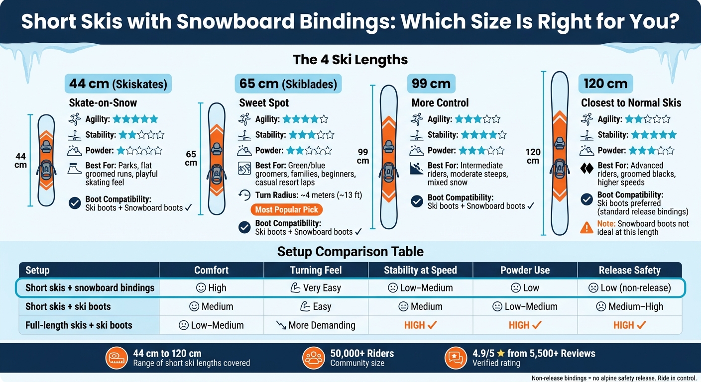 Short Skis with Snowboard Bindings: Which Size Is Right for You?