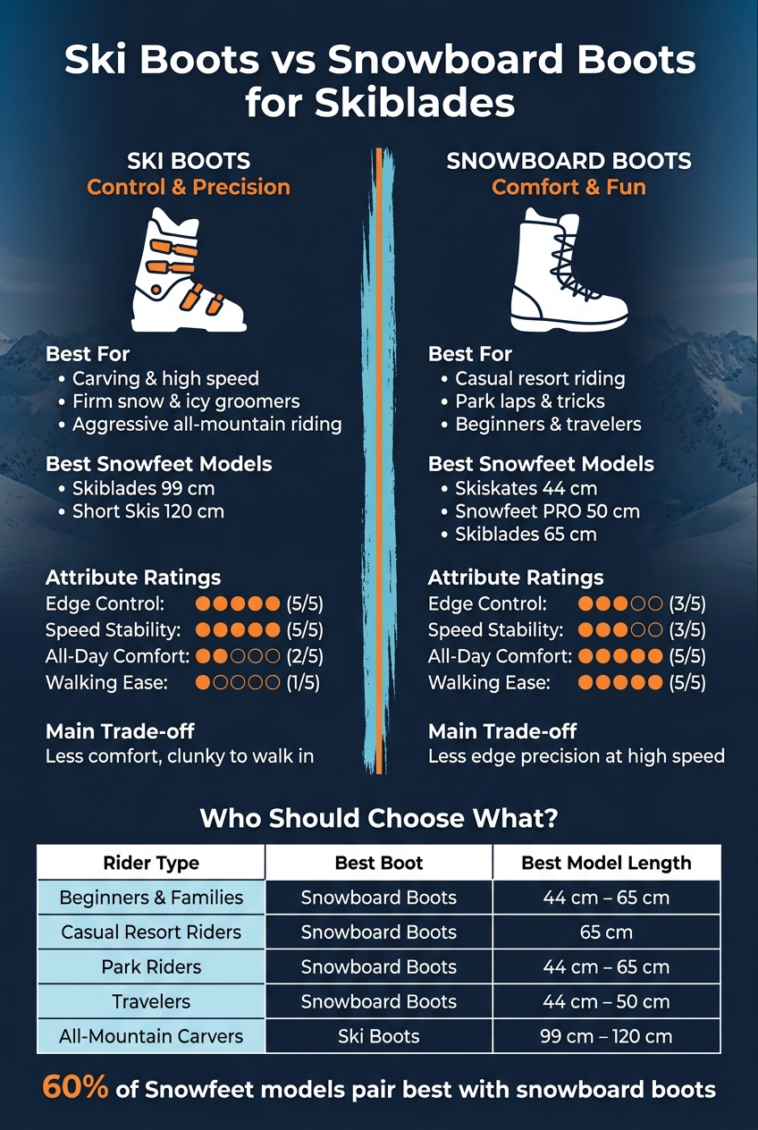 Ski Boots vs Snowboard Boots for Skiblades: Quick Decision Guide