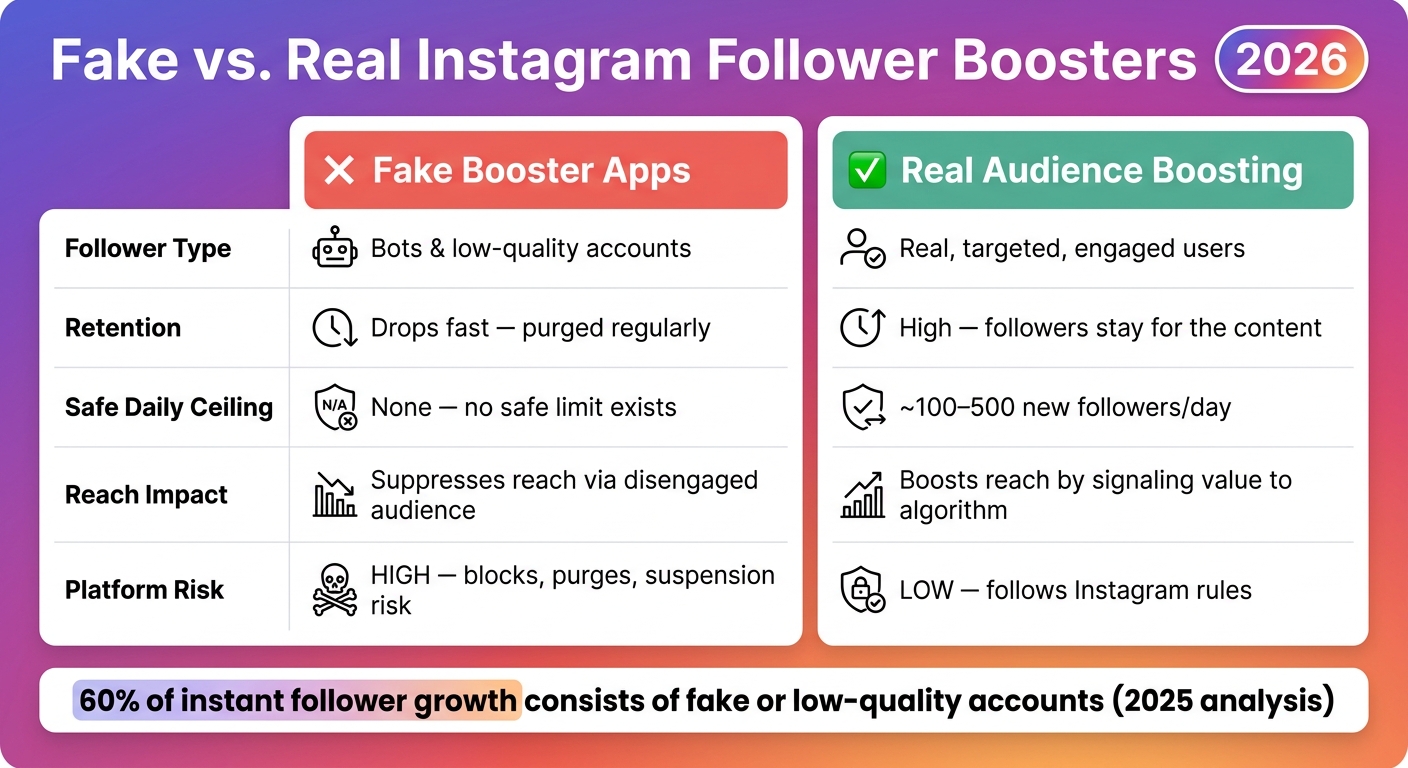 Fake vs. Real Instagram Follower Boosters: Key Differences (2026)