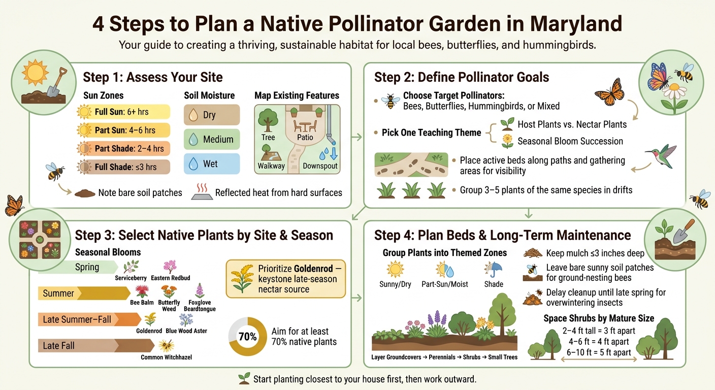 4 Steps to Plan a Native Pollinator Garden in Maryland