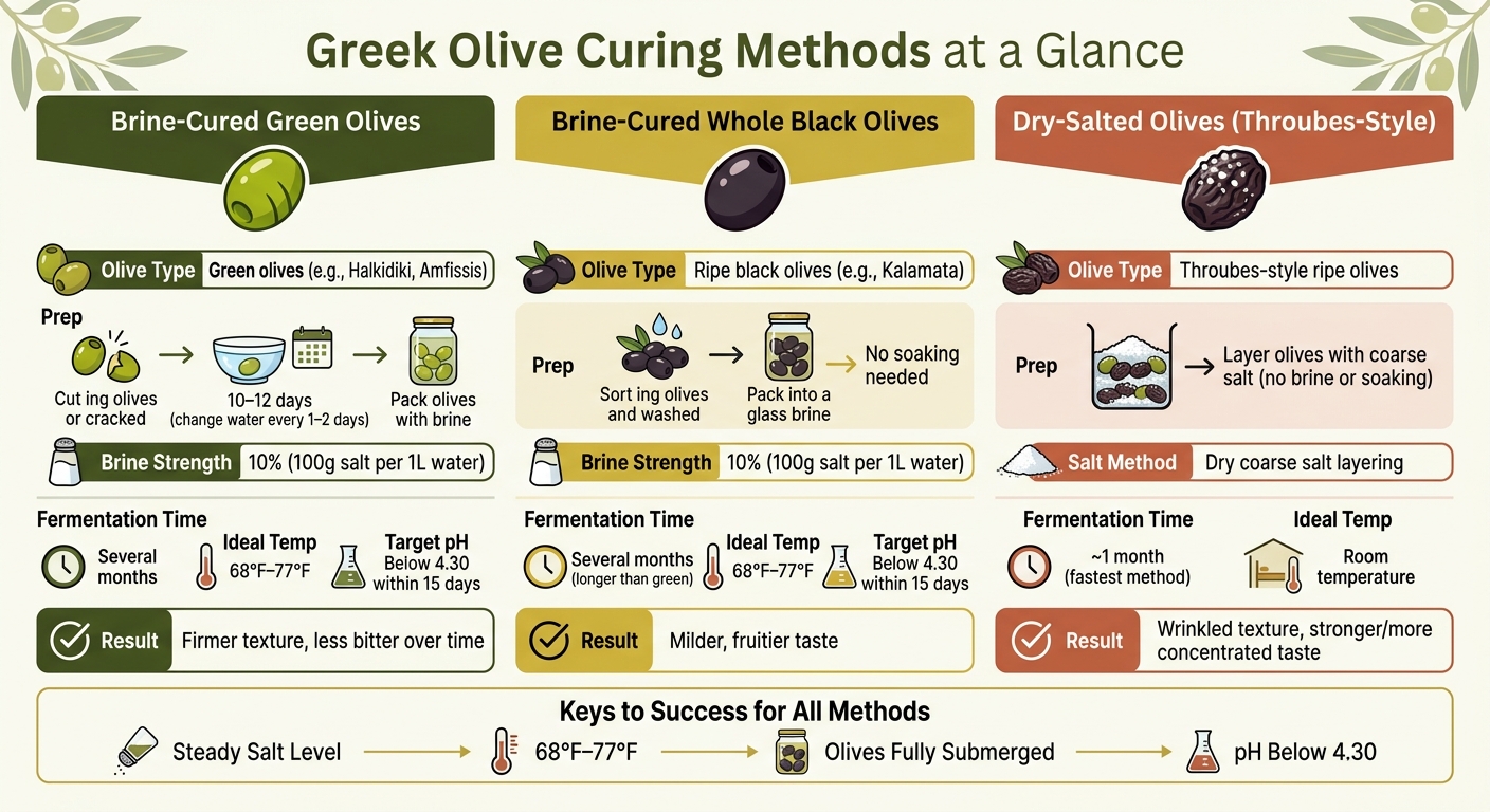 Greek Olive Curing Methods: Brine vs. Dry-Salt Comparison