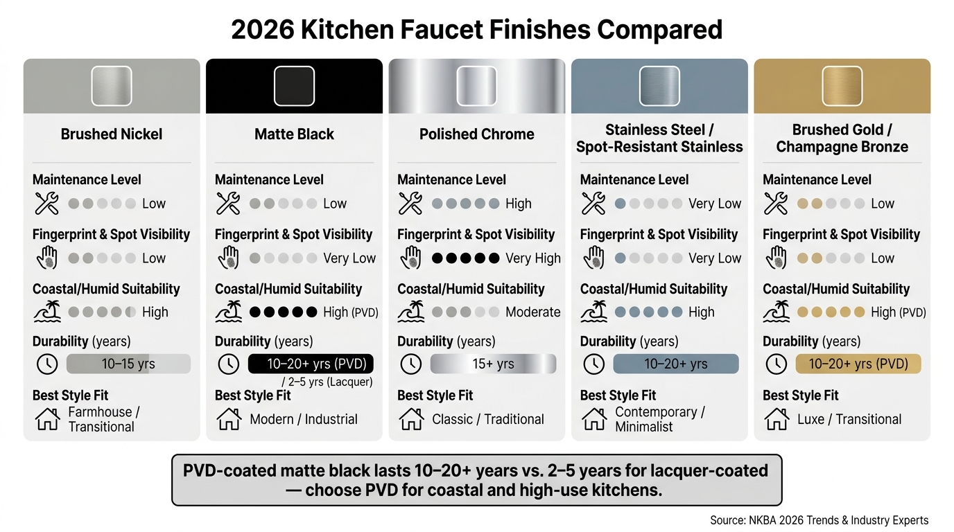 2026 Kitchen Faucet Finishes: Full Comparison Guide