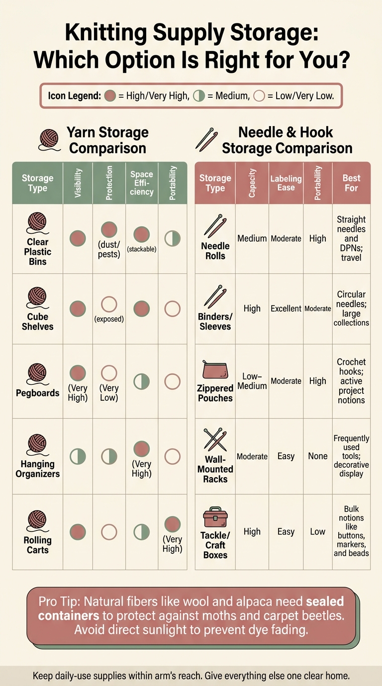 Yarn & Knitting Supply Storage Options Compared