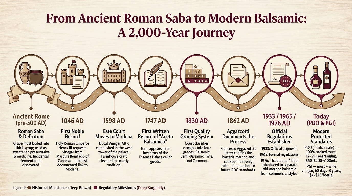 From Ancient Roman Saba to Modern Balsamic: A 2,000-Year Journey