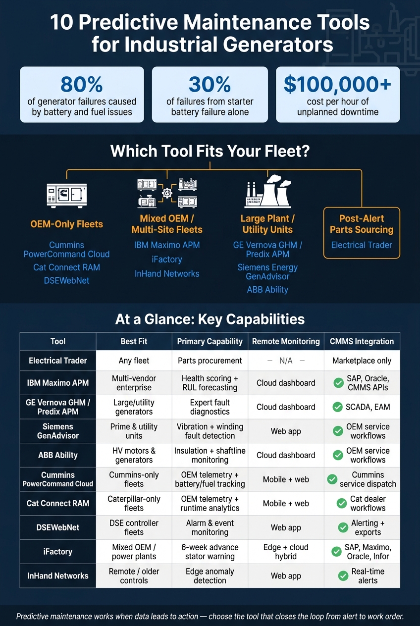 10 Predictive Maintenance Tools for Industrial Generators: Side-by-Side Comparison