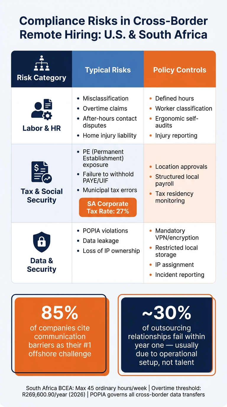 Remote Work Policy Compliance Risks for U.S.-South Africa Offshore Teams