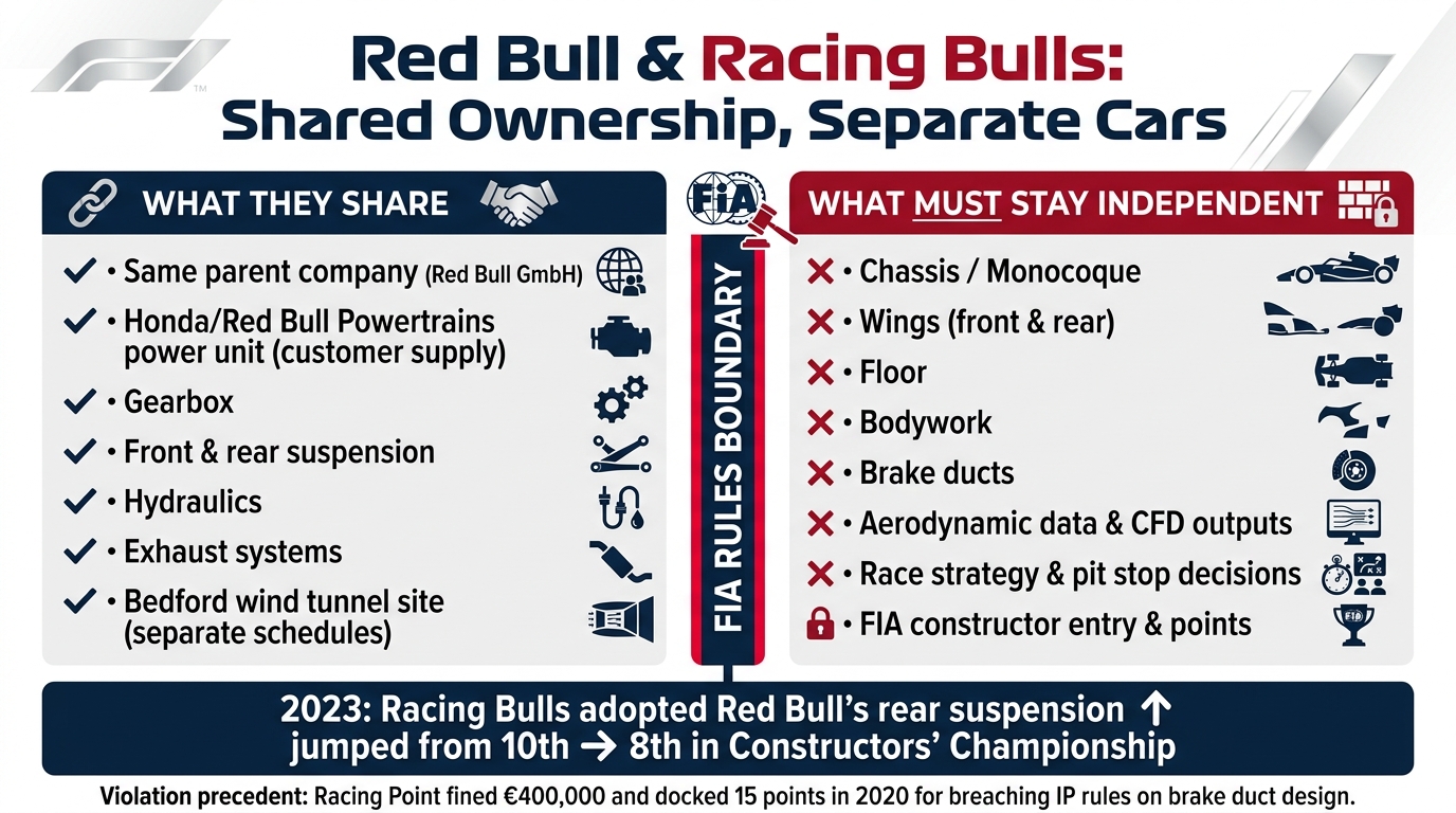 Red Bull vs Racing Bulls: What F1 Teams Can and Cannot Share