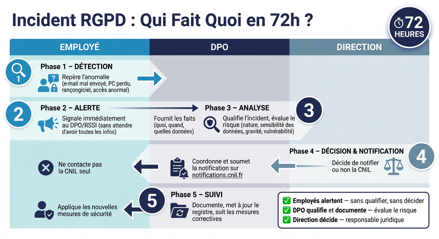Gestion d'incident RGPD : Qui Fait Quoi en 72h ?