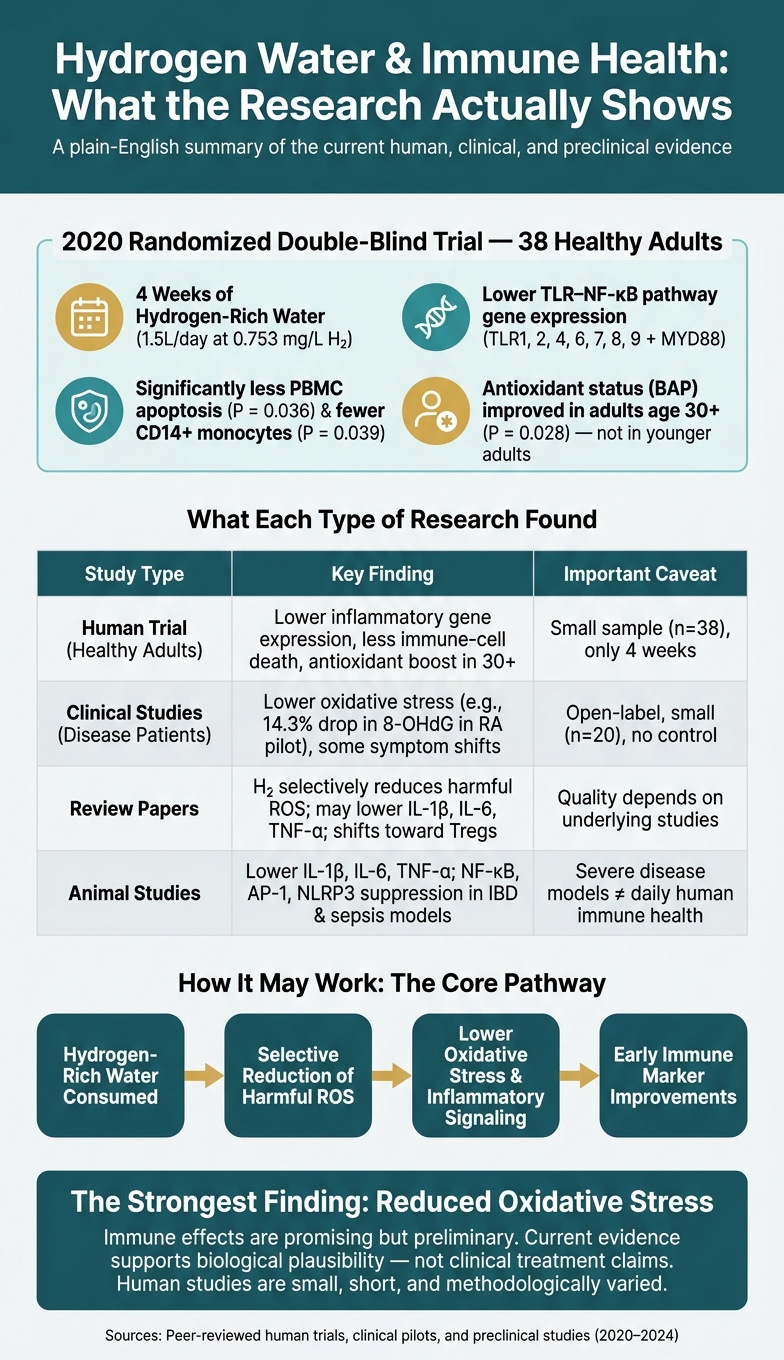 Hydrogen Water & Immune Health: What the Research Actually Shows