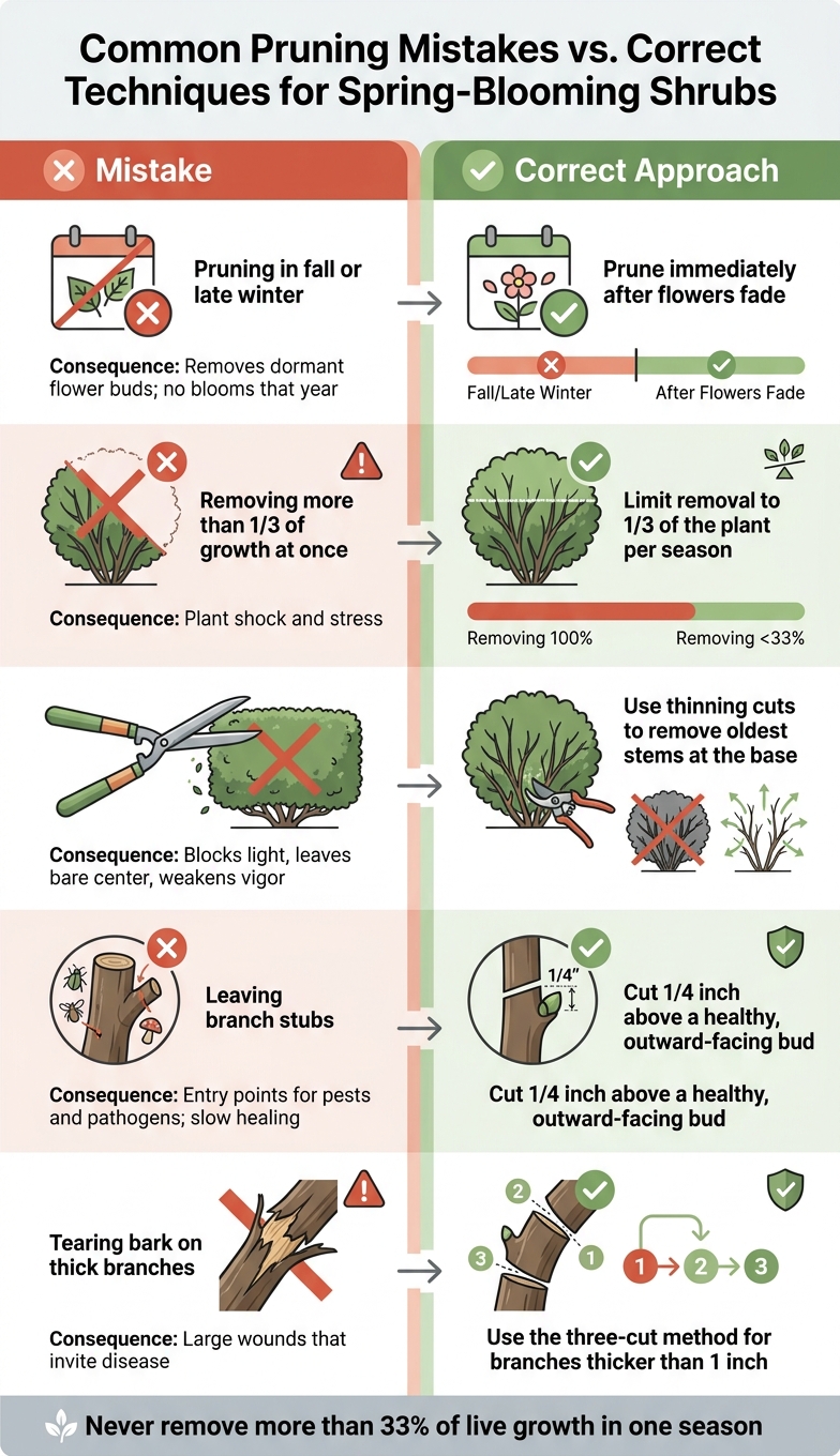 Common Pruning Mistakes vs. Correct Techniques for Spring Bloomers