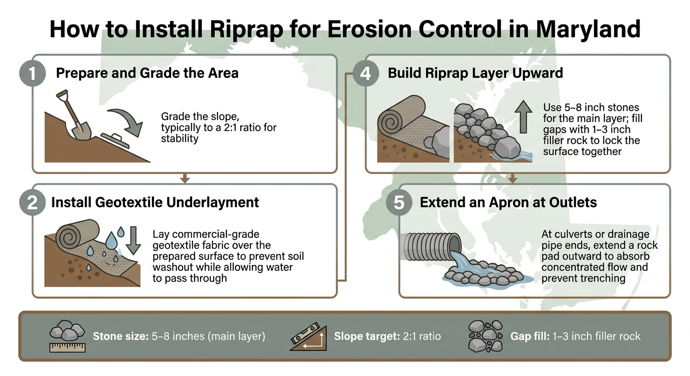 How to Install Riprap for Erosion Control in Maryland