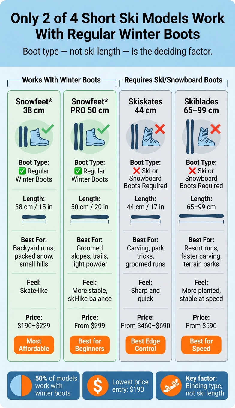 Short Skis Compared: Boot Type, Terrain & Price