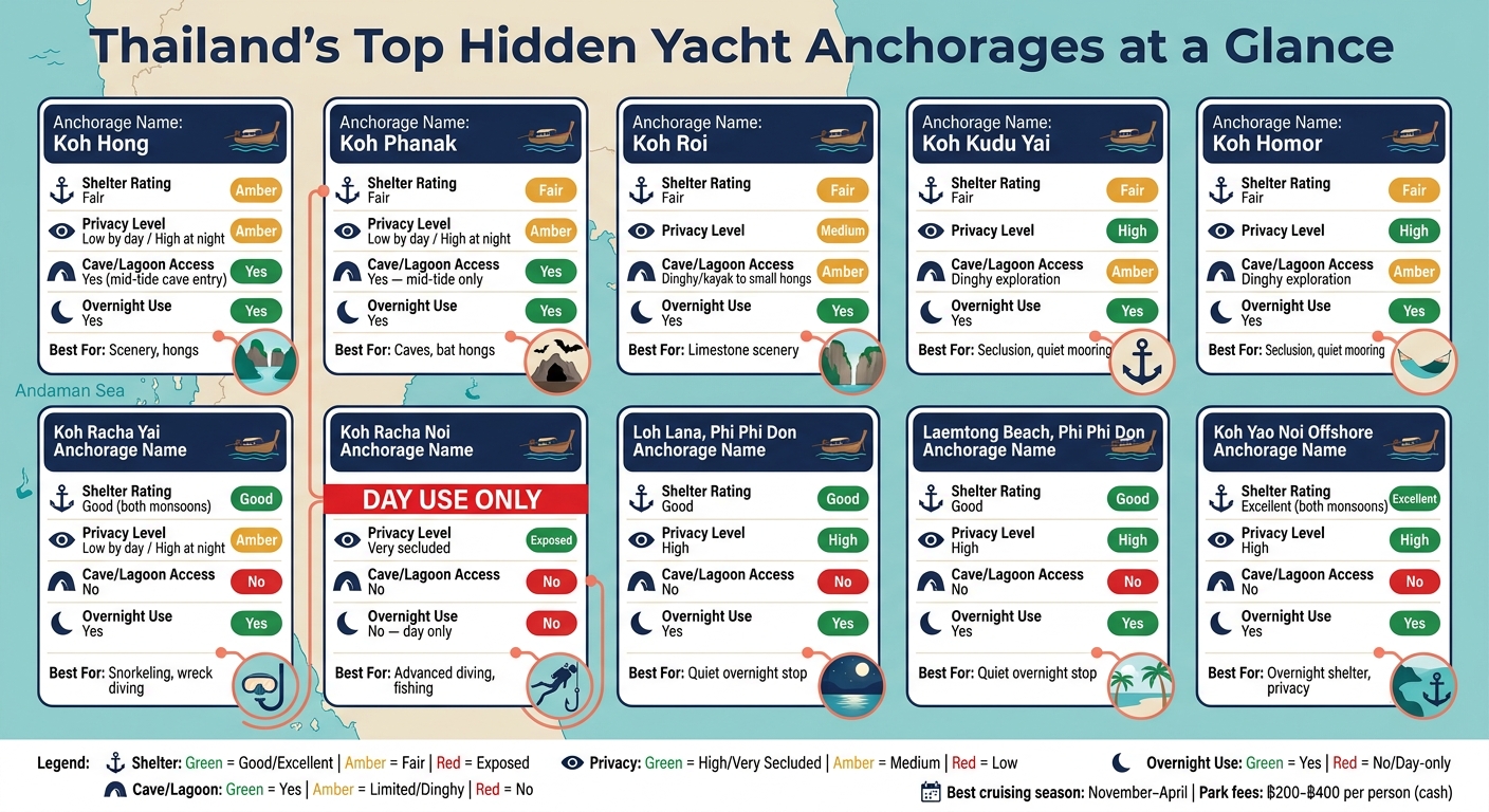 Thailand's Top Hidden Yacht Anchorages: Shelter, Access & Timing Guide