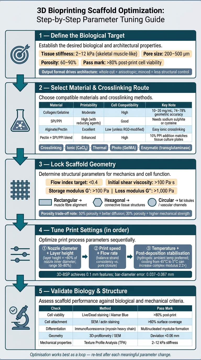 3D Bioprinting Scaffold Optimization: Step-by-Step Parameter Tuning Guide