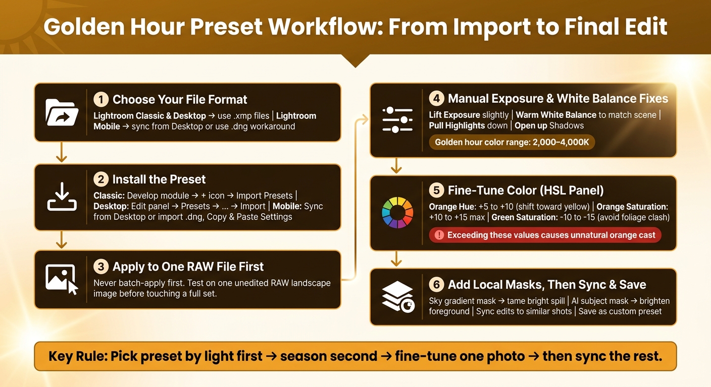 Golden Hour Preset Workflow: From Import to Final Edit