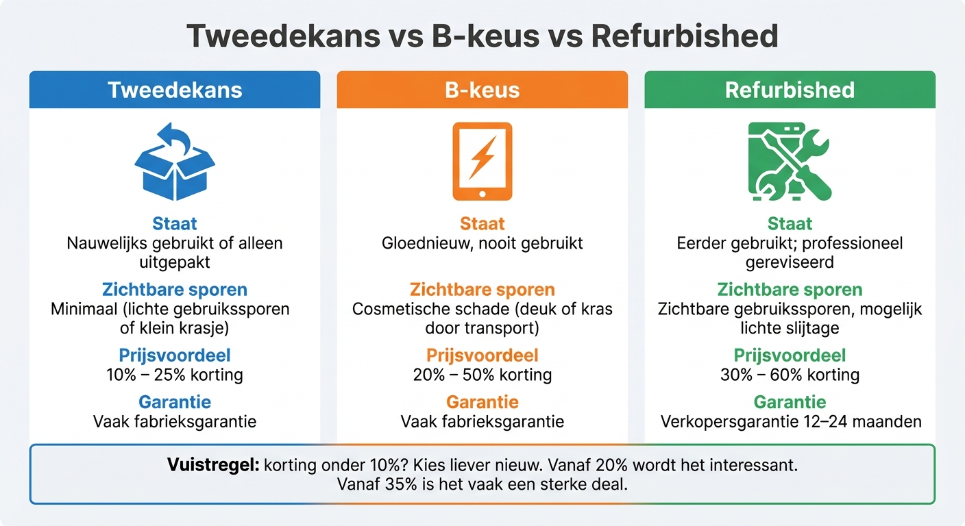 Tweedekans vs B-keus vs Refurbished: Wat is het Verschil?
