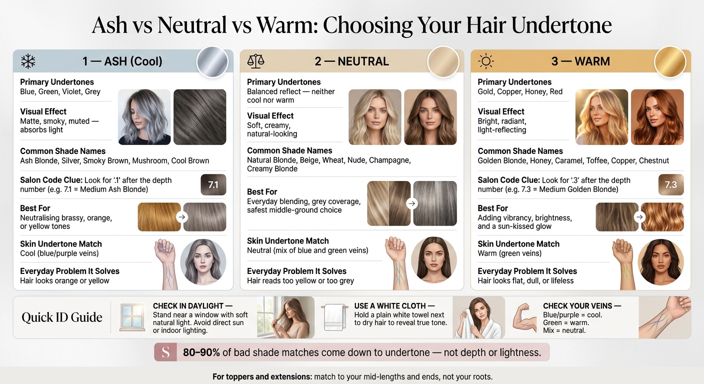 Ash vs Neutral vs Warm Hair Shades: How to Choose the Right Undertone
