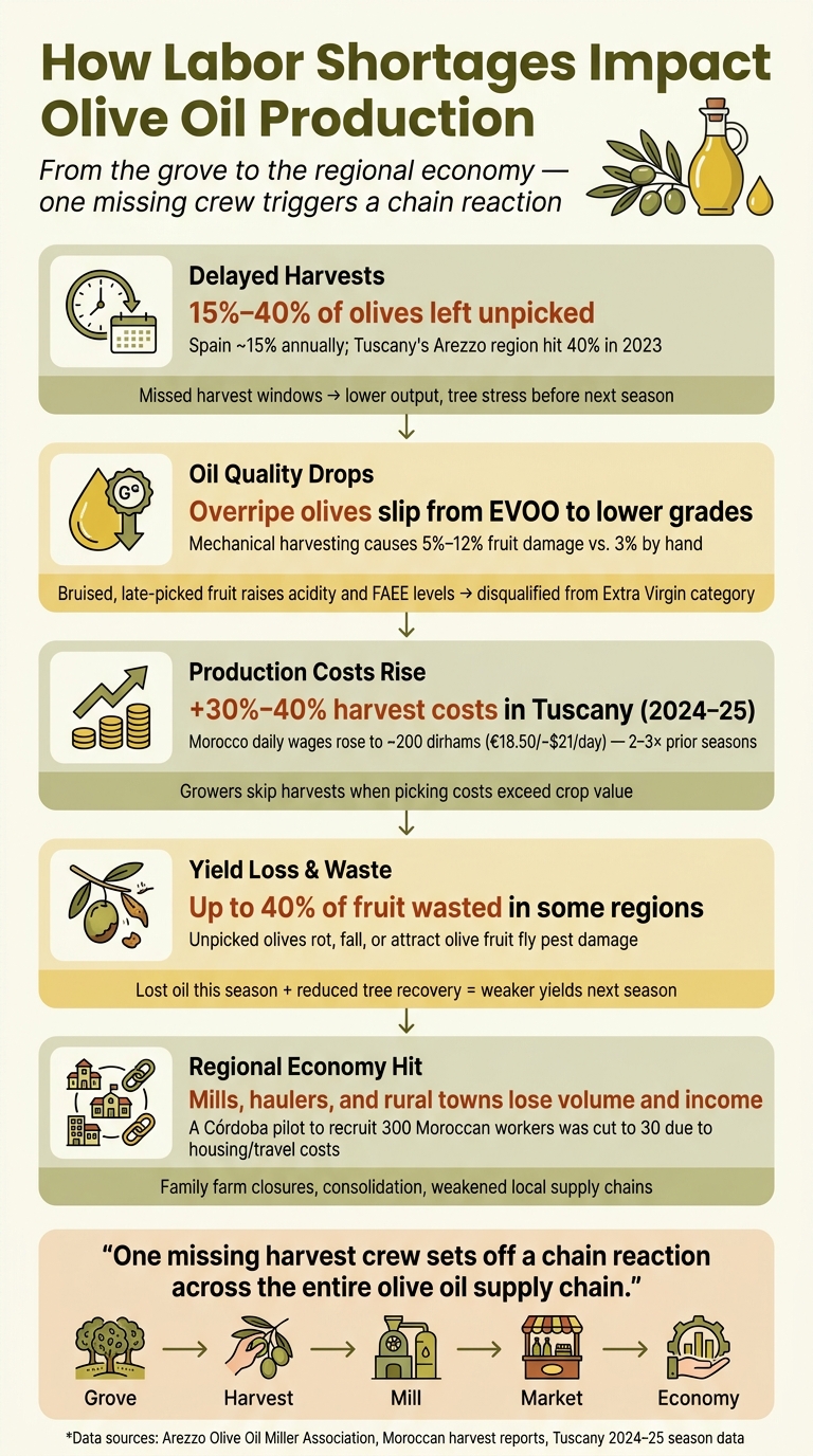How Labor Shortages Impact Olive Oil Production: A Chain Reaction