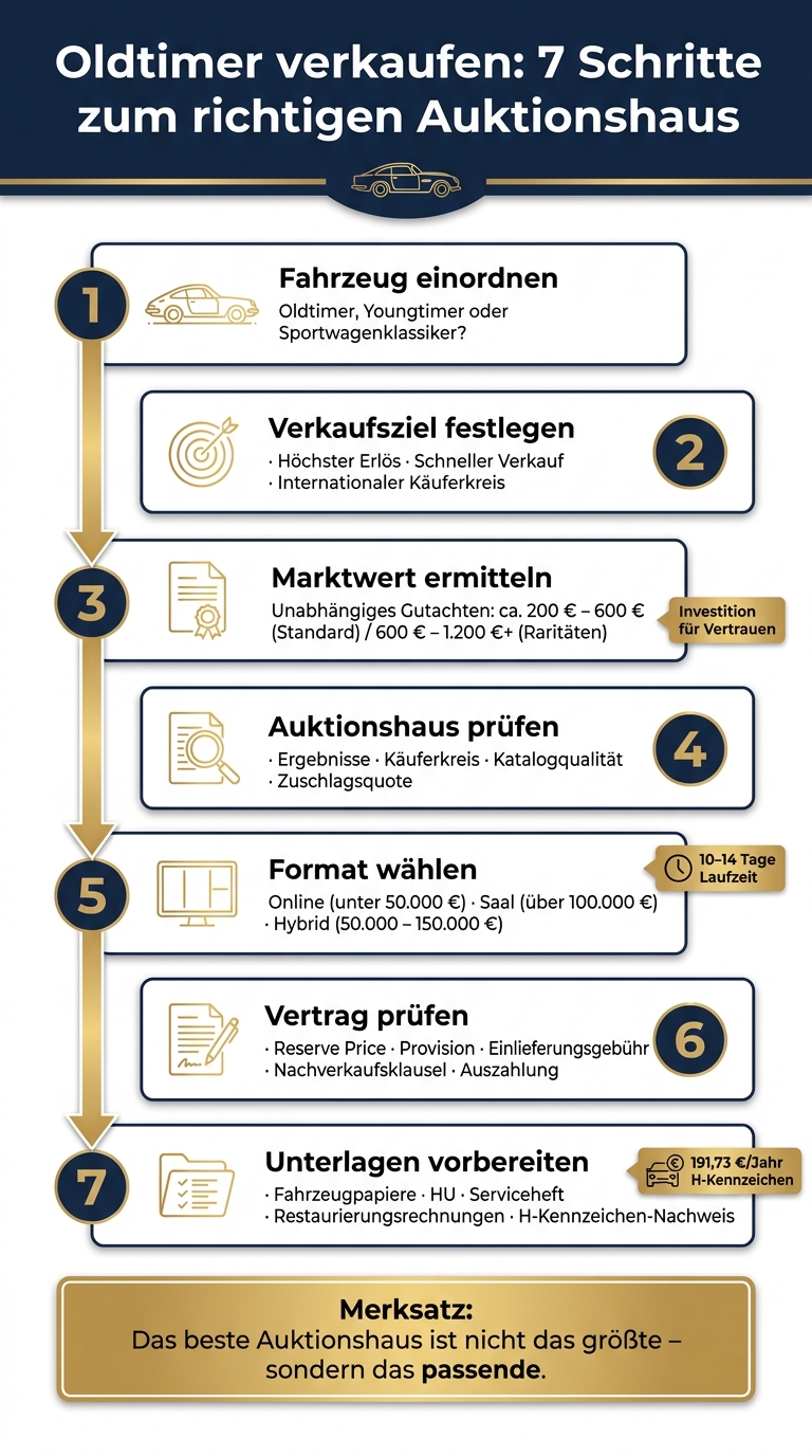 Oldtimer verkaufen: 7 Schritte zum richtigen Auktionshaus