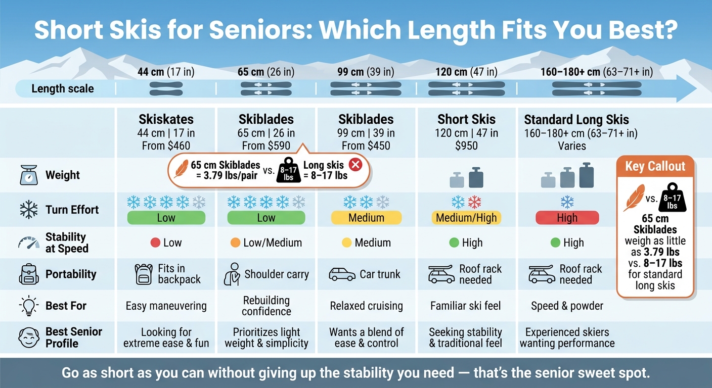 Short Skis for Seniors: Length vs. Control Comparison Chart
