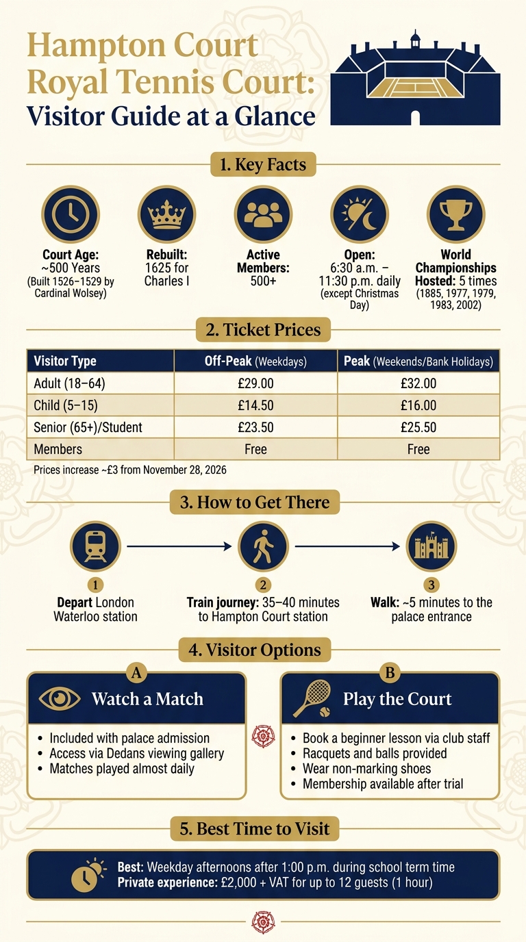 Hampton Court Royal Tennis Court: Visitor Guide at a Glance