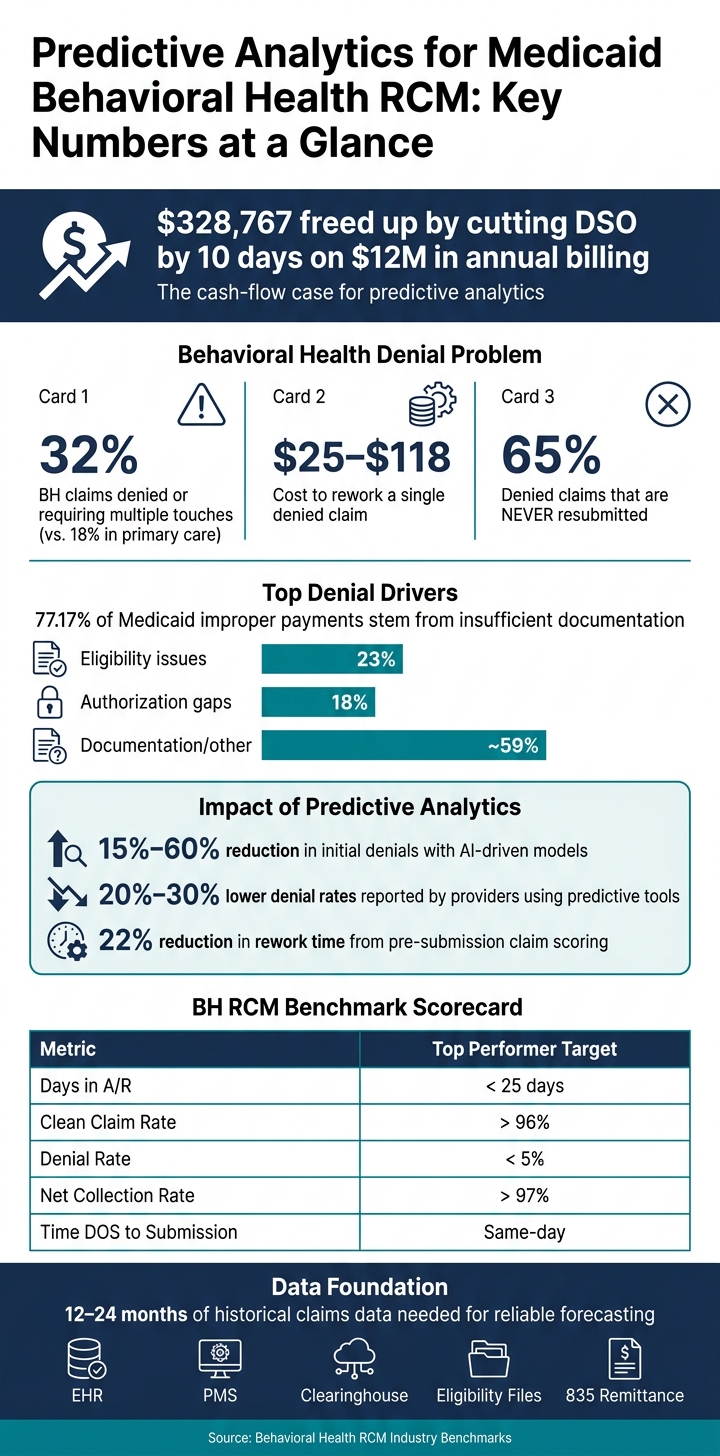 Medicaid Behavioral Health RCM: Key Predictive Analytics Stats & Benchmarks