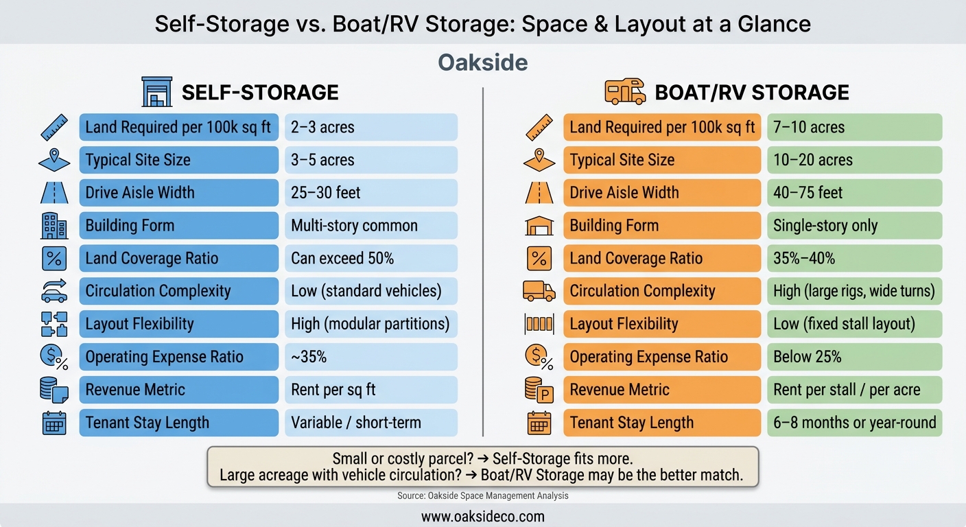 Self-Storage vs. Boat/RV Storage: Space & Layout Comparison