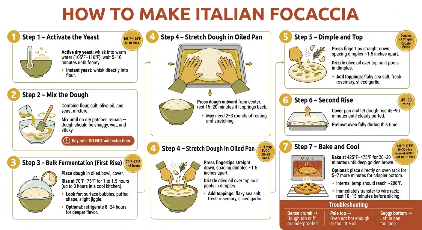 How to Make Italian Focaccia: Step-by-Step Visual Guide