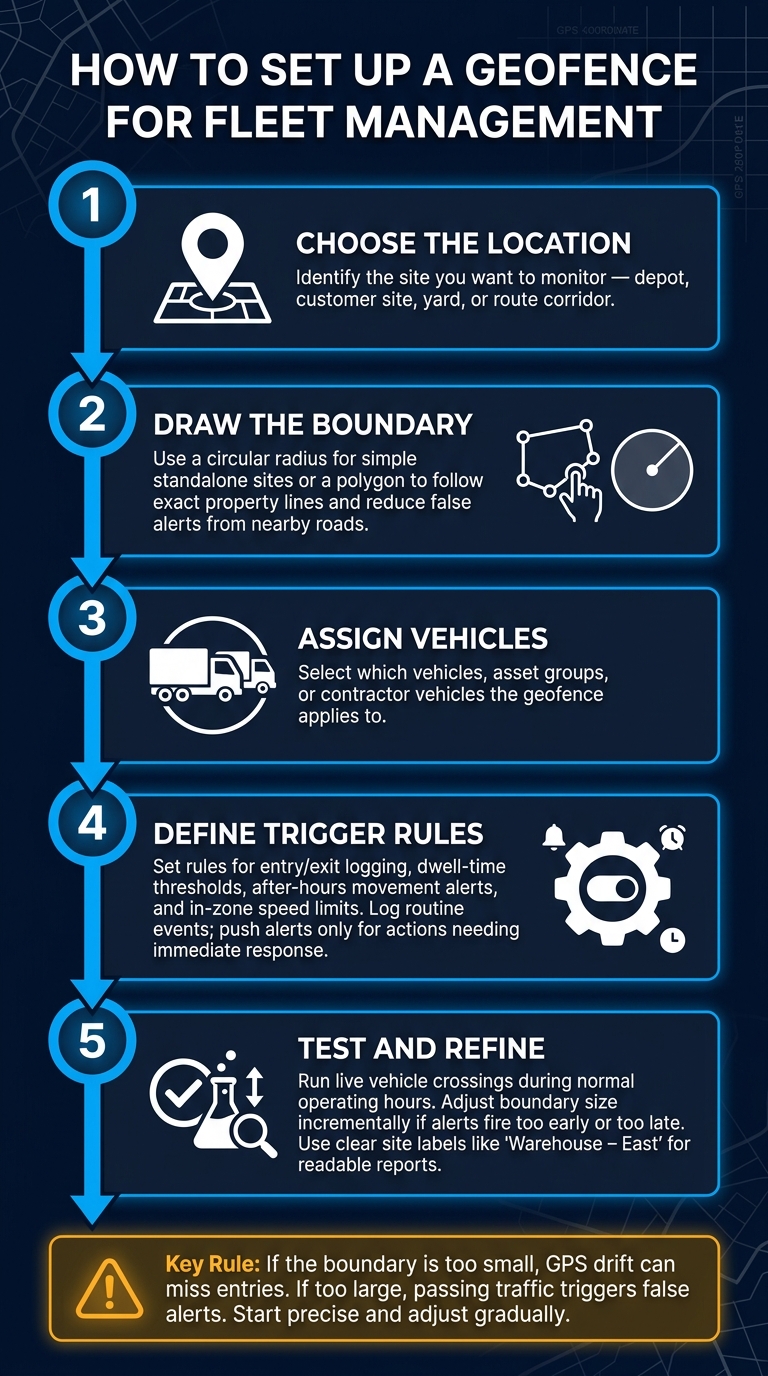 How to Set Up a Geofence for Fleet Management: 5-Step Guide
