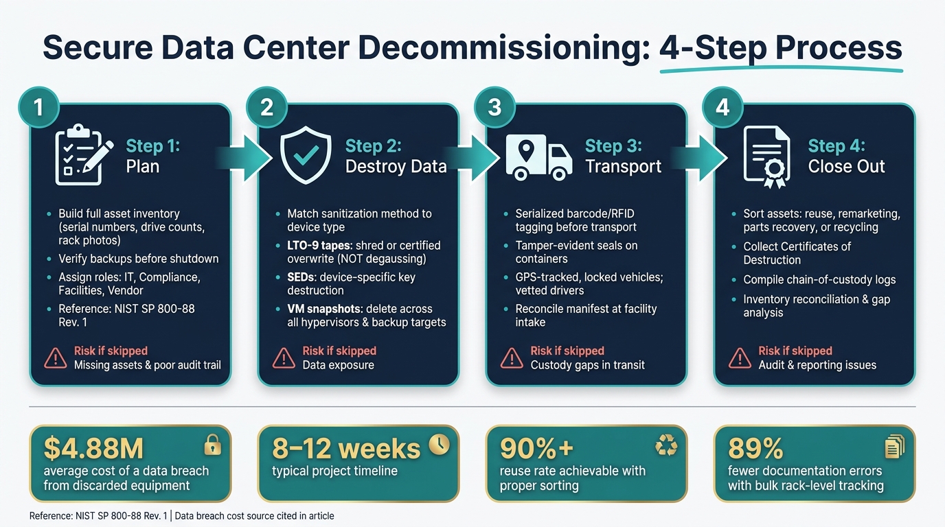 Data Center Decommissioning: 4-Step Secure Process