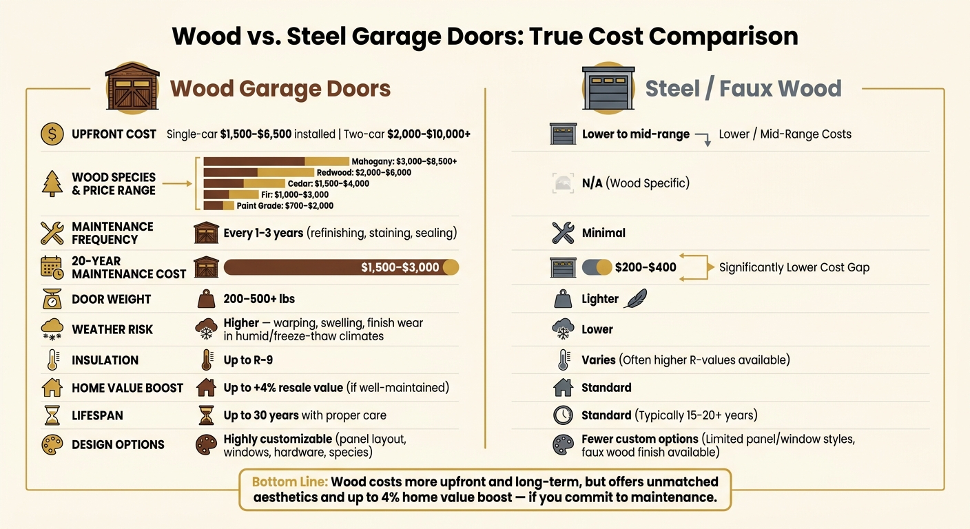 Wood vs. Steel Garage Doors: Cost & Maintenance Comparison