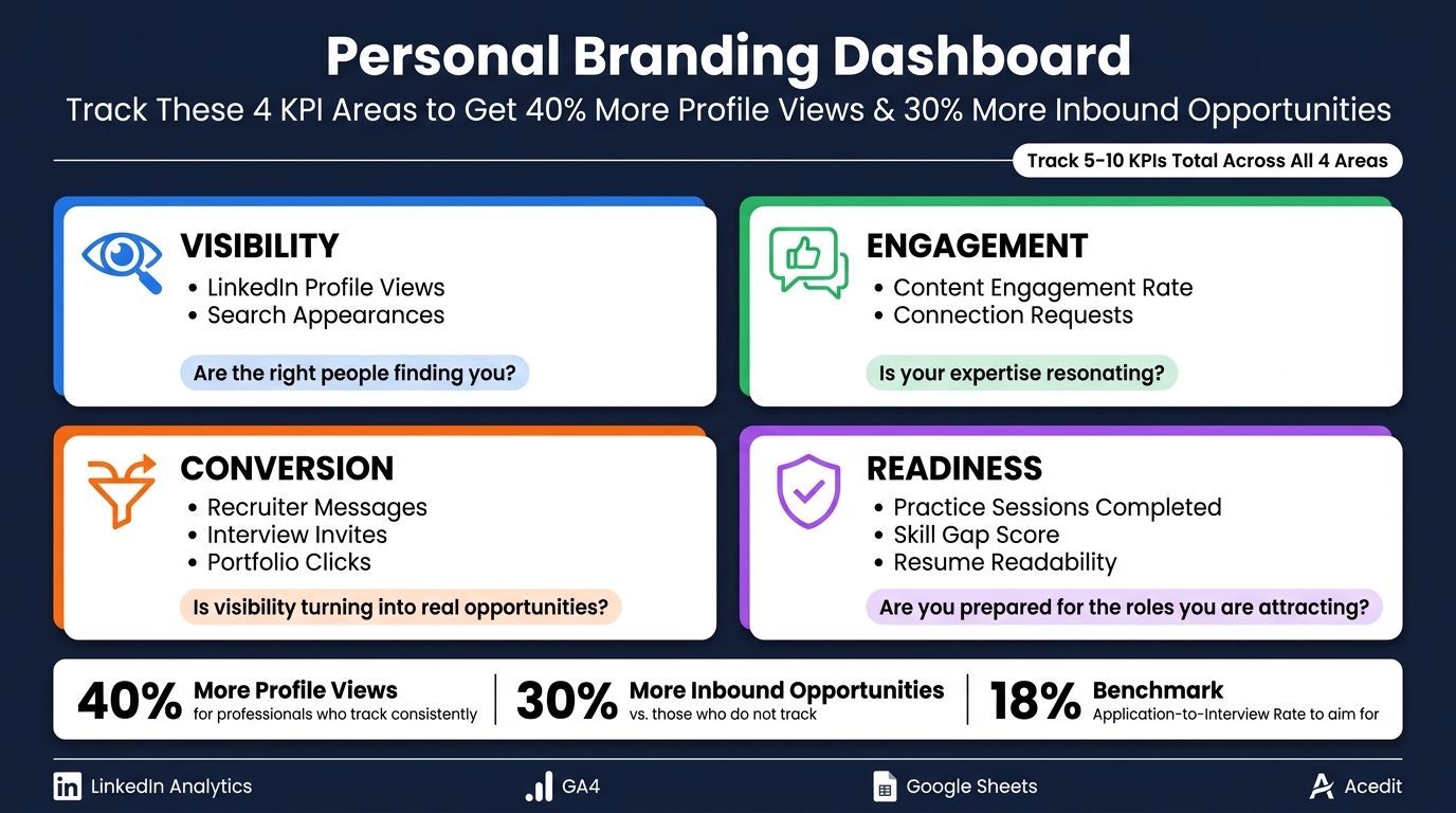 Personal Branding Dashboard: 4 KPI Areas to Track for Job Search Success