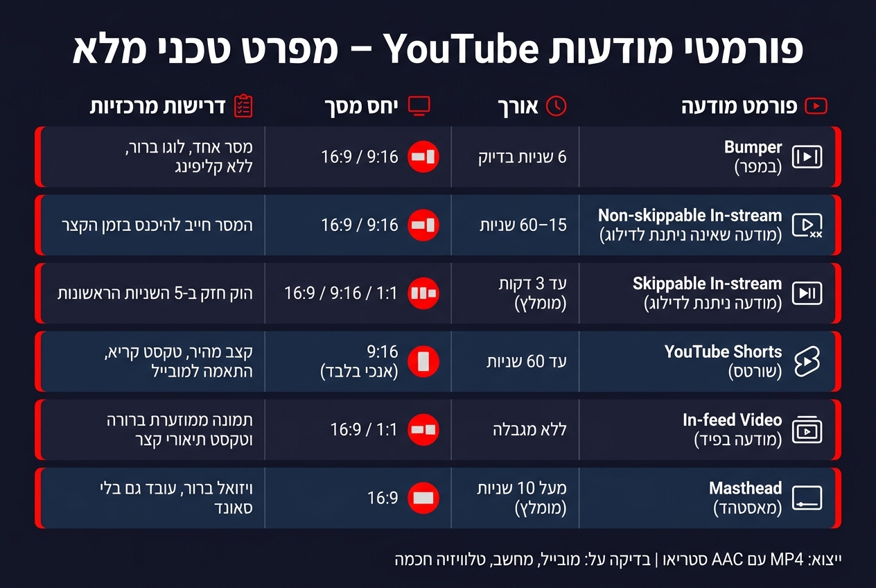 YouTube Ad Formats: Technical Specs at a Glance