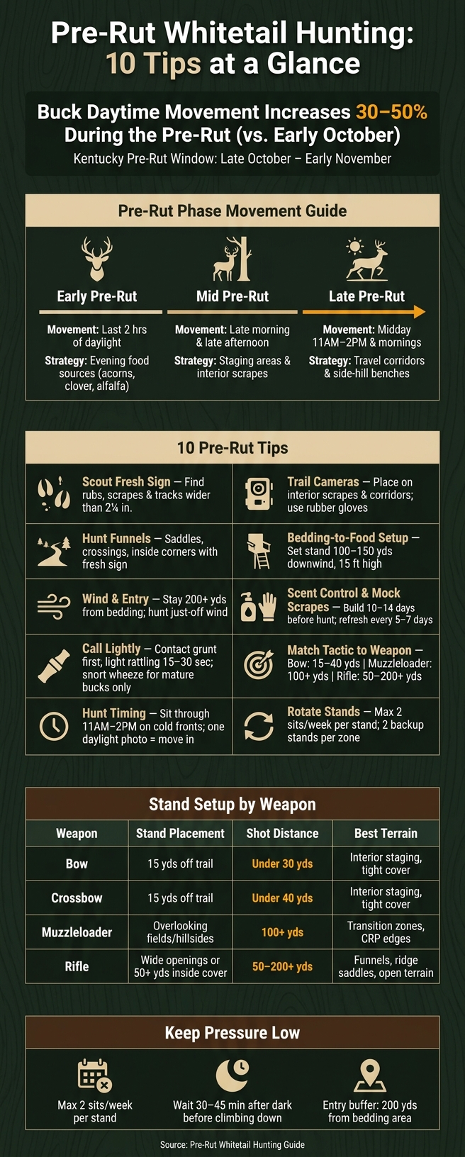 Pre-Rut Whitetail Hunting: 10 Tips by Weapon, Timing & Stand Type