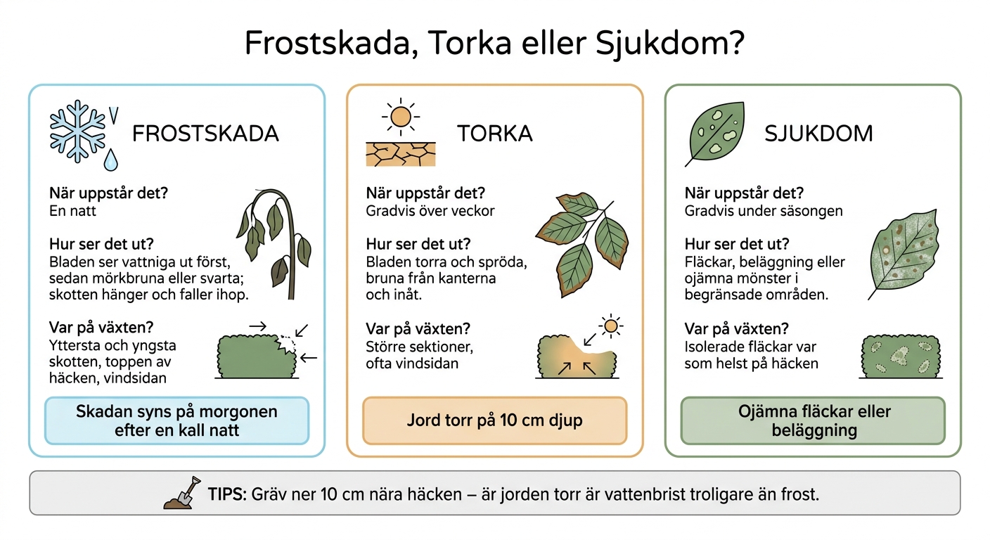 Frostskada vs Torka vs Sjukdom på Bokhäck