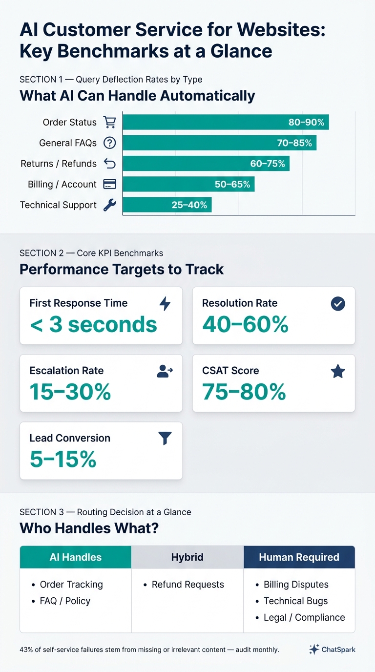 AI Customer Service KPIs & Deflection Rates at a Glance