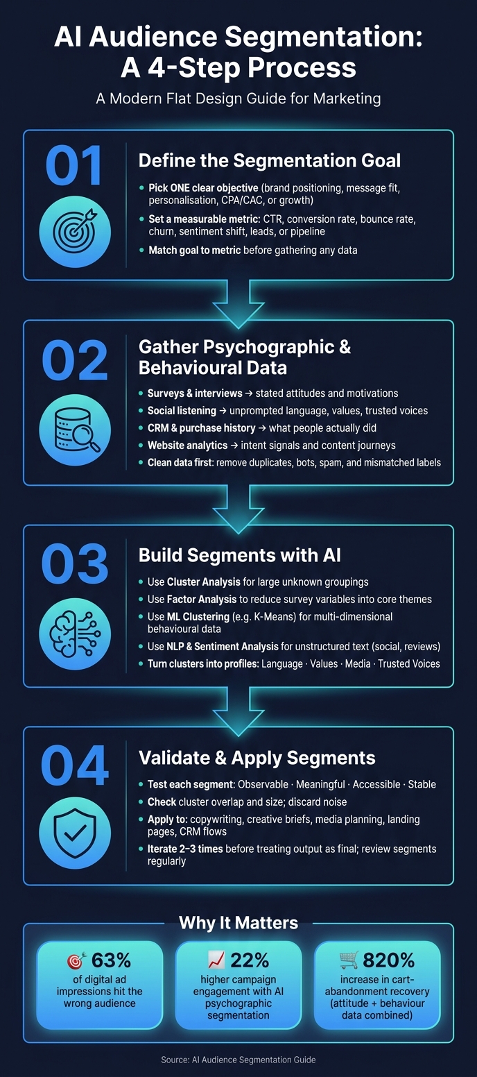 AI Audience Segmentation: 4-Step Process Guide
