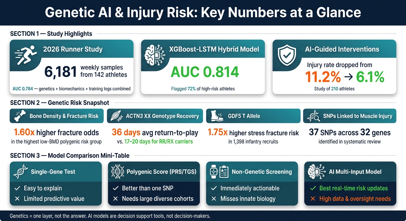 Genetic AI Injury Prediction: Key Stats & Model Performance
