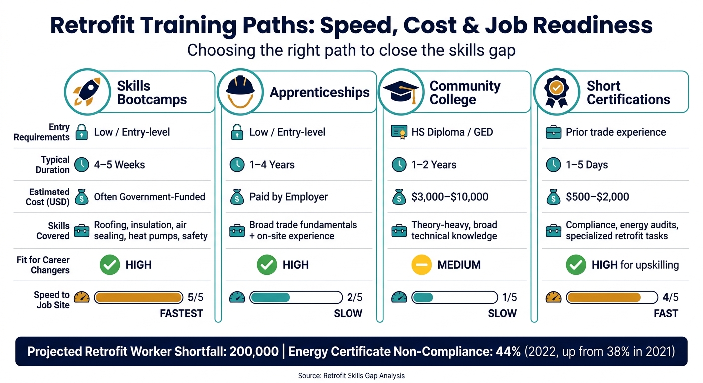 Retrofit Training Paths Compared: Speed, Cost & Job Readiness