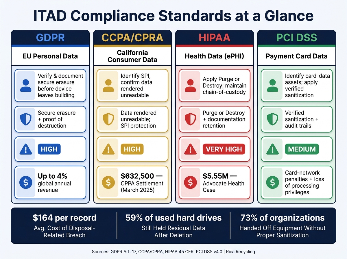 ITAD Compliance Standards: Key Rules, Requirements & Penalties