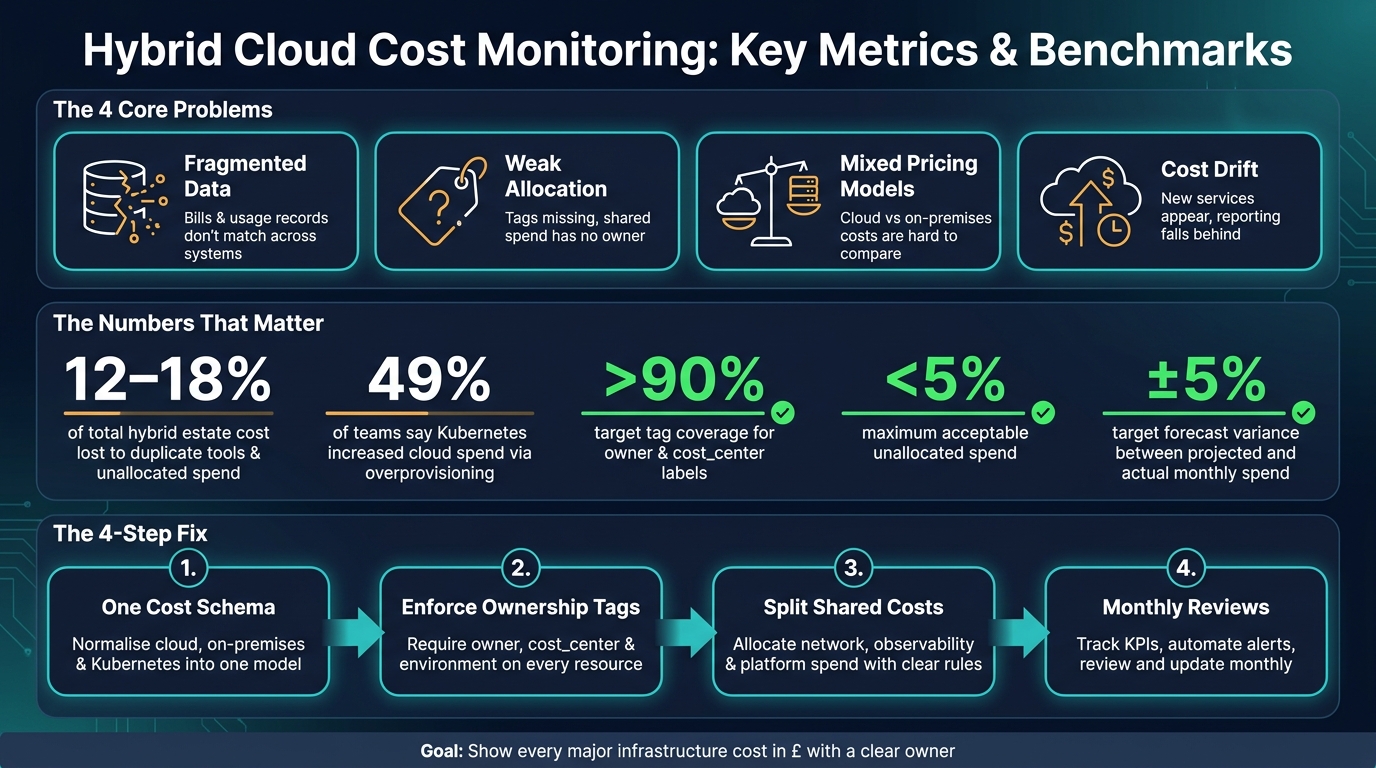 Hybrid Cloud Cost Monitoring: Key Metrics &amp; Benchmarks
