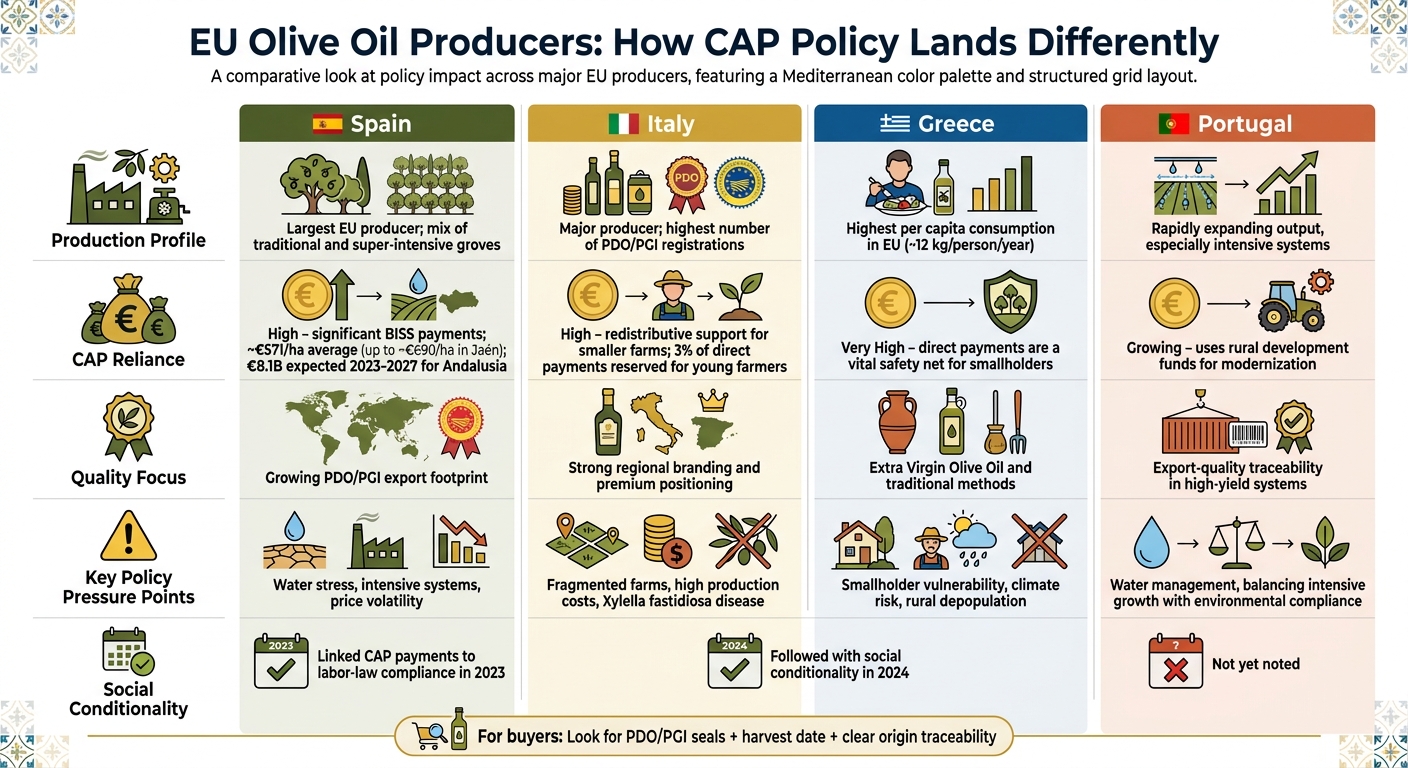 EU Olive Oil Producing Countries: CAP Policy Impact Compared