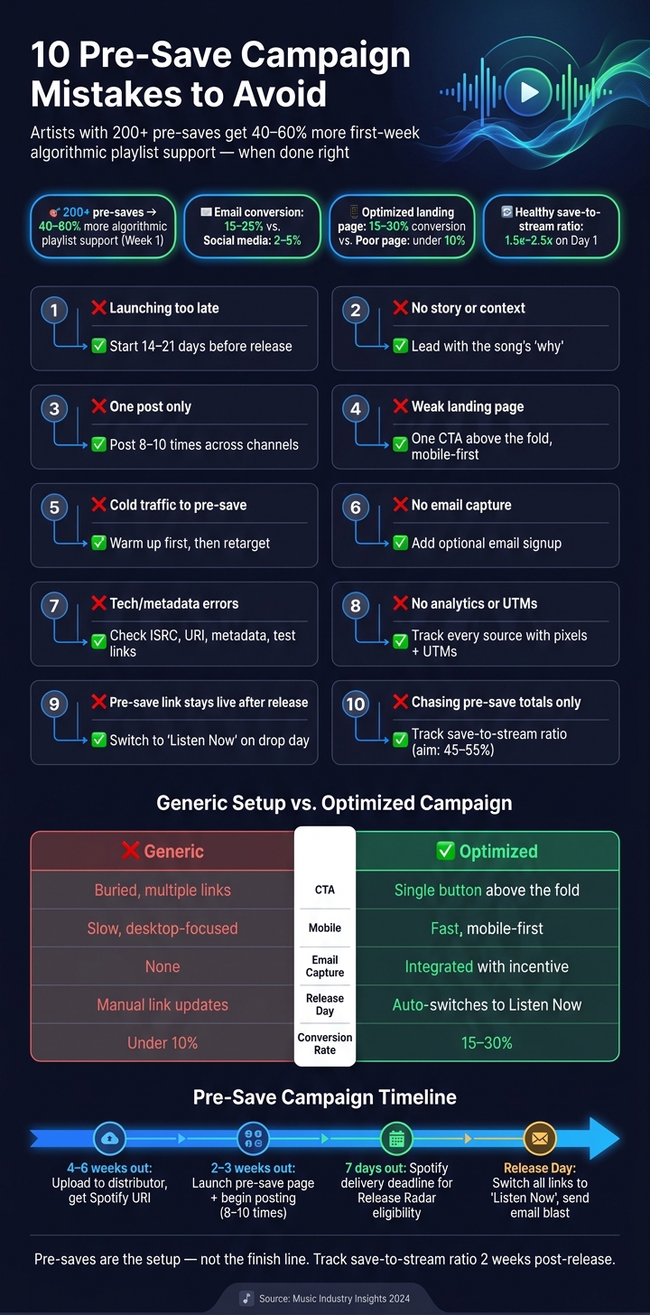 Generic vs. Optimized Pre-Save Campaign: Key Differences & Stats