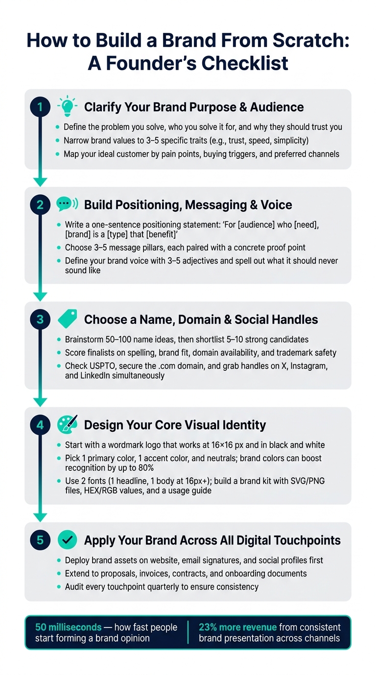 How to Build a Brand From Scratch: A Step-by-Step Founder's Checklist