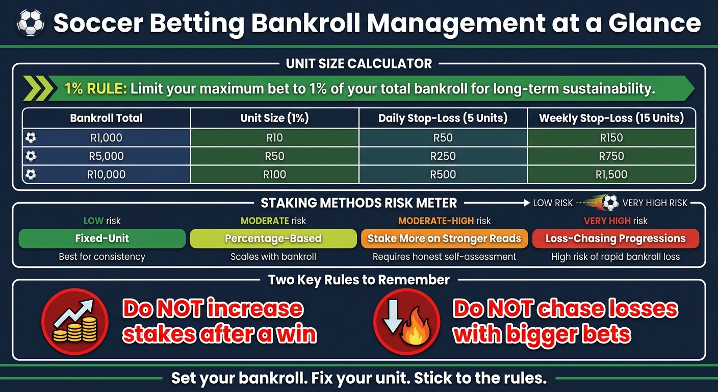 Soccer Betting Bankroll Management: Unit Sizes & Stop-Loss Rules by Bankroll Size