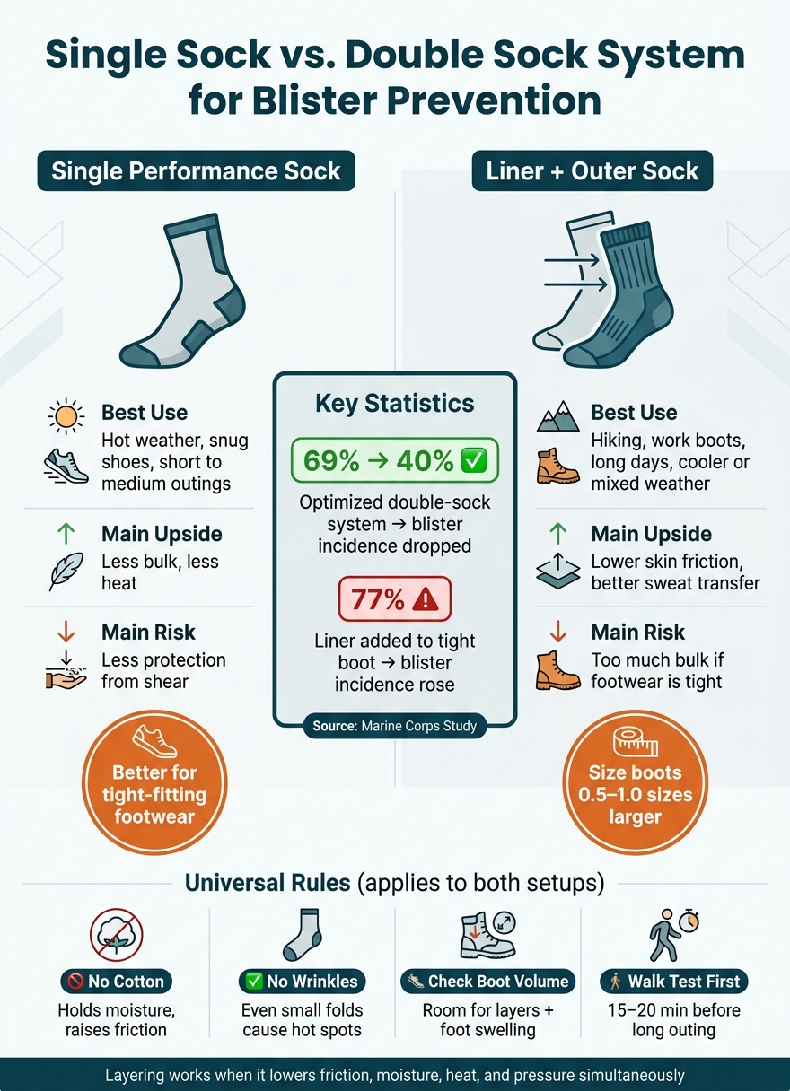 Single Sock vs. Double Sock System for Blister Prevention
