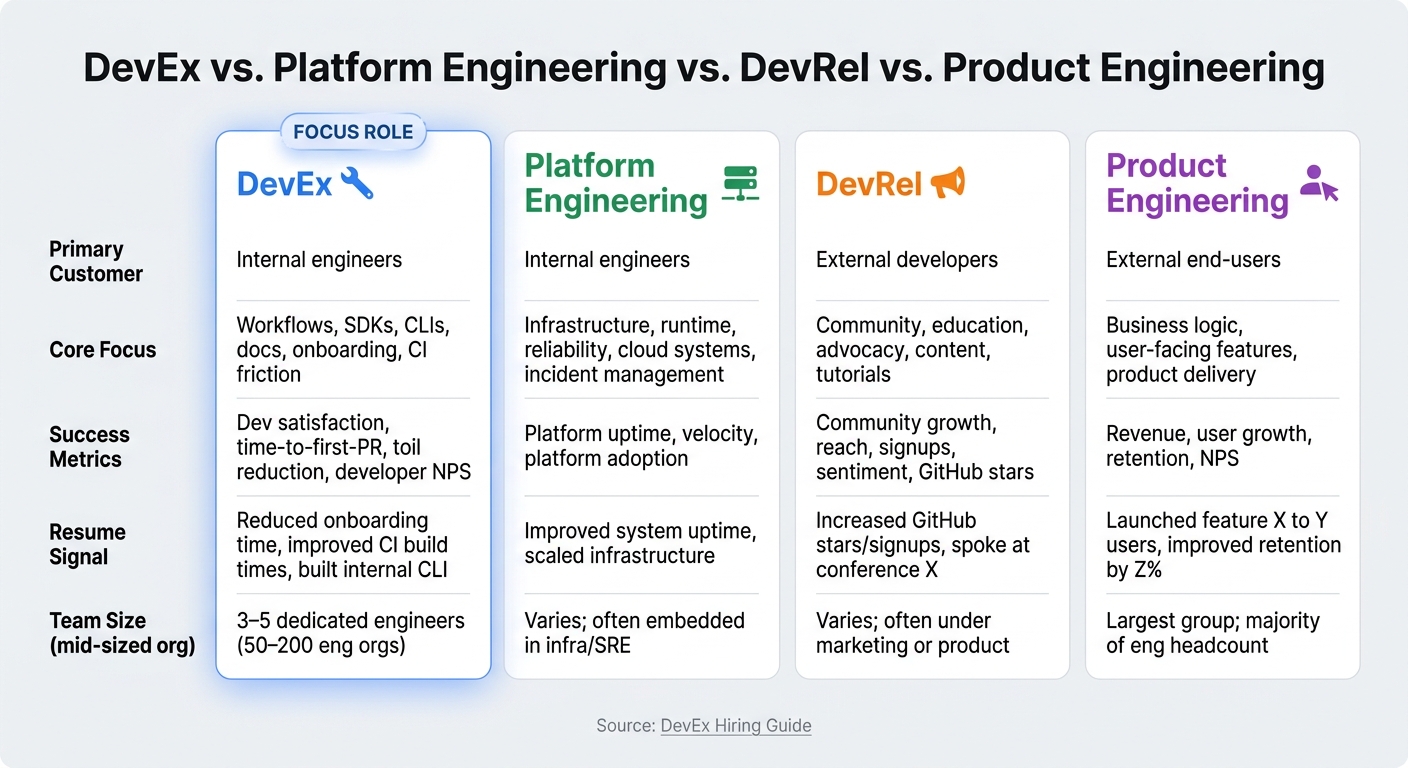 DevEx vs. Platform Engineering vs. DevRel vs. Product Engineering