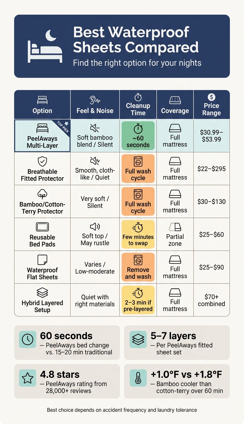 Best Waterproof Sheets Compared: Feel, Coverage & Cleanup Time