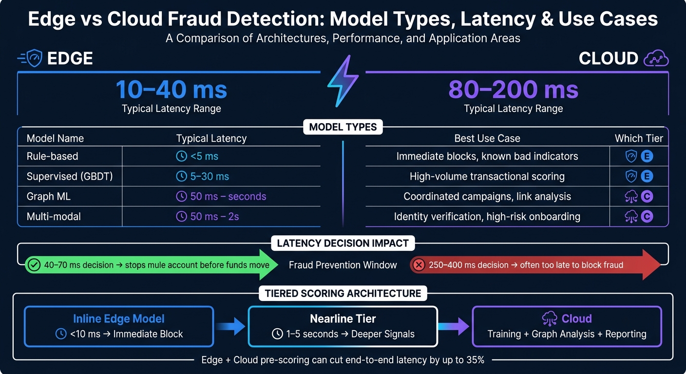 Edge vs Cloud Fraud Detection: Model Types, Latency & Use Cases